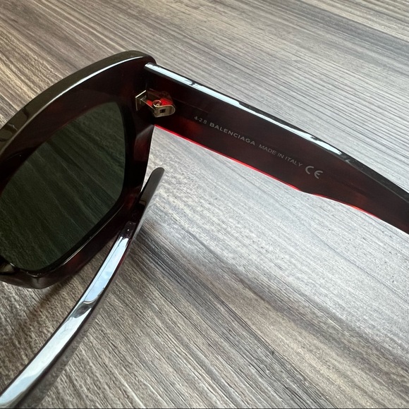 Balenciaga All-Over Logo Sunglasses in Havana Brown - Picture 5 of 8